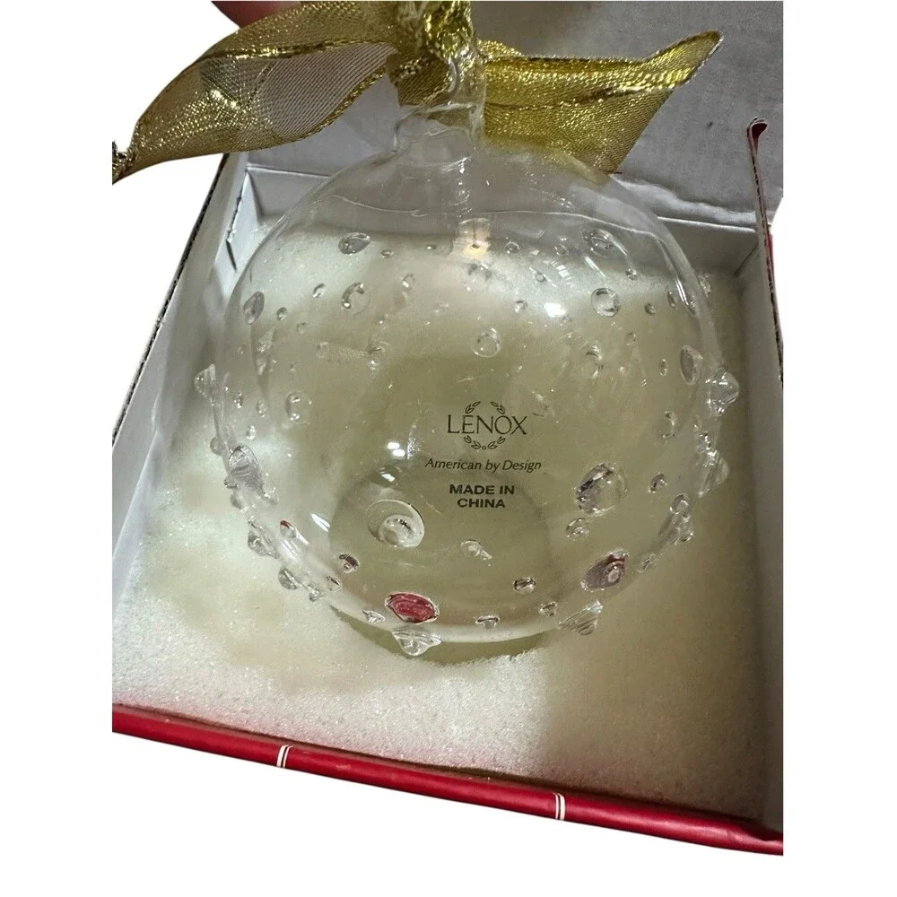 Lenox Blown Glass Ball, Wrap Ornament. 4.5 inch Christmas Holiday Classic